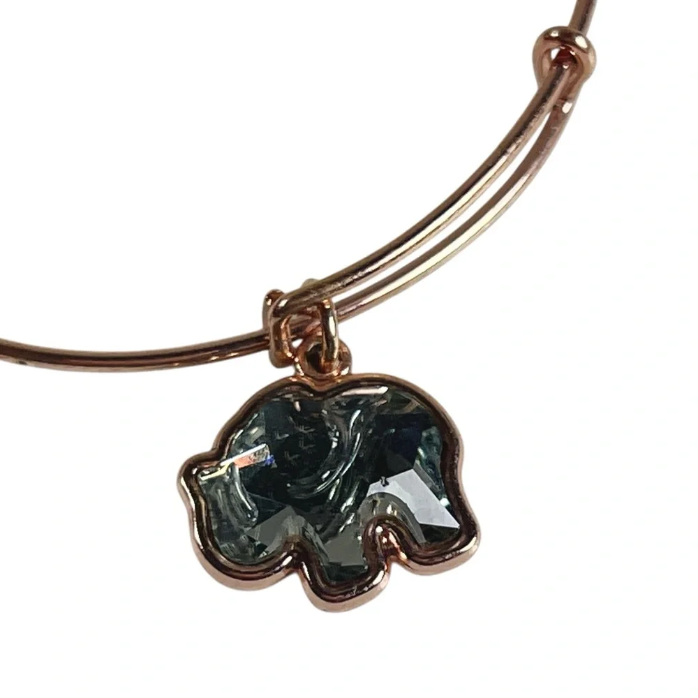Alex and Ani Rose Gold Crystal Elephant Charm Bracelet Alabama Crimson Tide